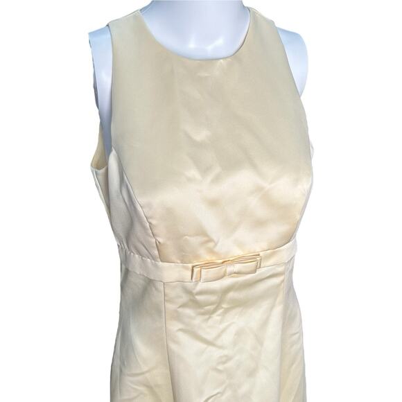 Vintage Scott McClintock Millennium 2000 Satin Dress Sz 4 Butter Yellow Gown - Picture 2 of 16